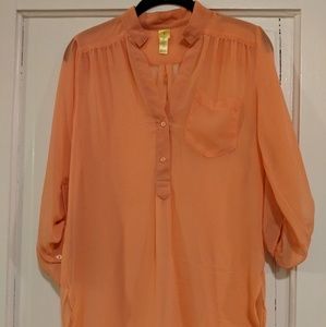 Salmon colored chiffon blouse